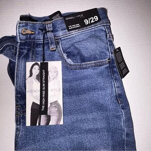 Kendall & Kylie Blue High Rise Slim Straight Denim Jeans 9/29